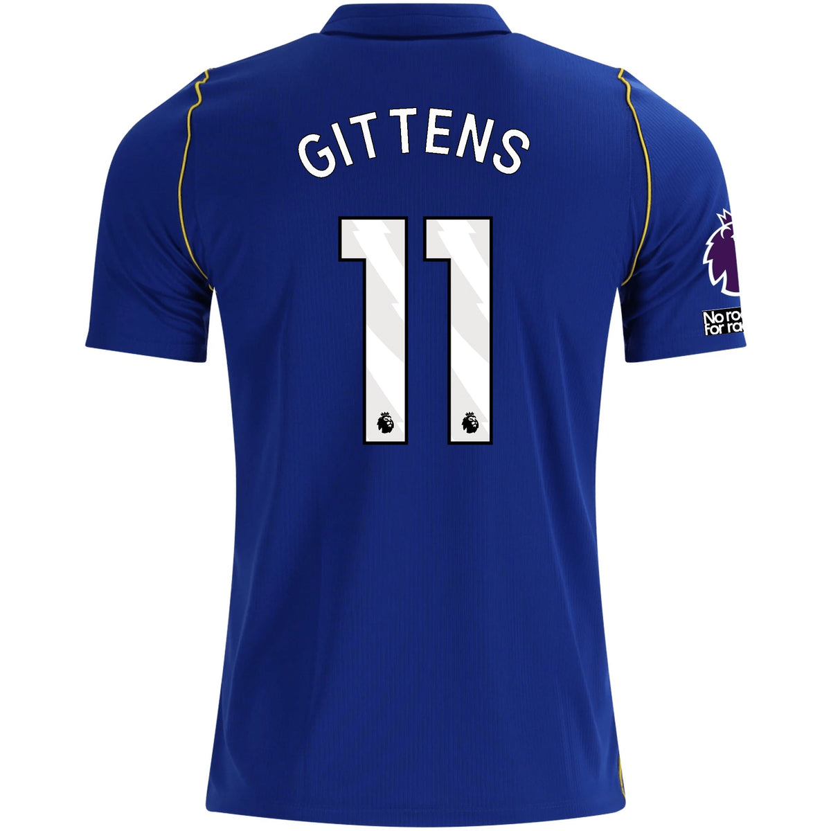 Nike Mens Chelsea FC Jamie Gittens Home Jersey w/ EPL + No Room For Racism + Club World Cup Champion Patches 26/27 (Bright Royal/Gold) | SoccerWearhouse