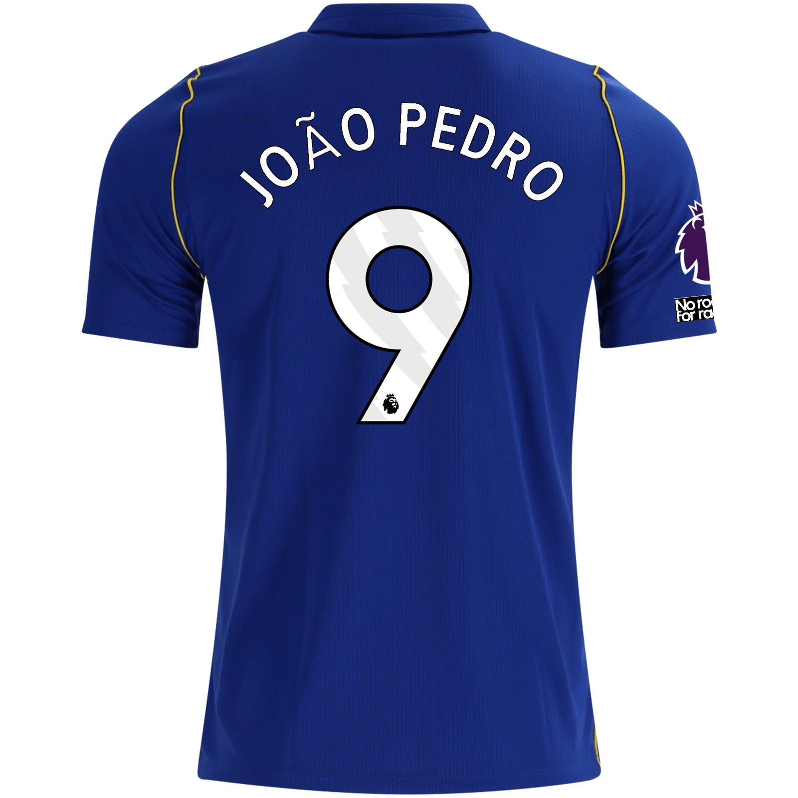 Nike Mens Chelsea FC João Pedro Home Jersey w/ EPL + No Room For Racism + Club World Cup Champion Patches 26/27 (Bright Royal/Gold) | SoccerWearhouse