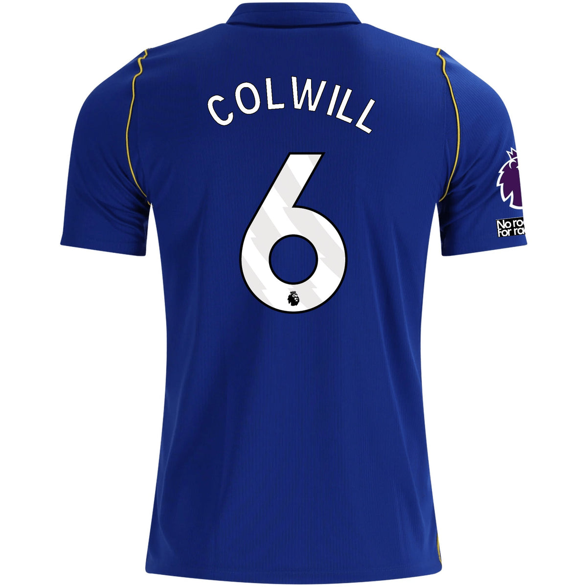Nike Mens Chelsea FC Levi Colwill Home Jersey w/ EPL + No Room For Racism + Club World Cup Champion Patches 26/27 (Bright Royal/Gold) | SoccerWearhouse