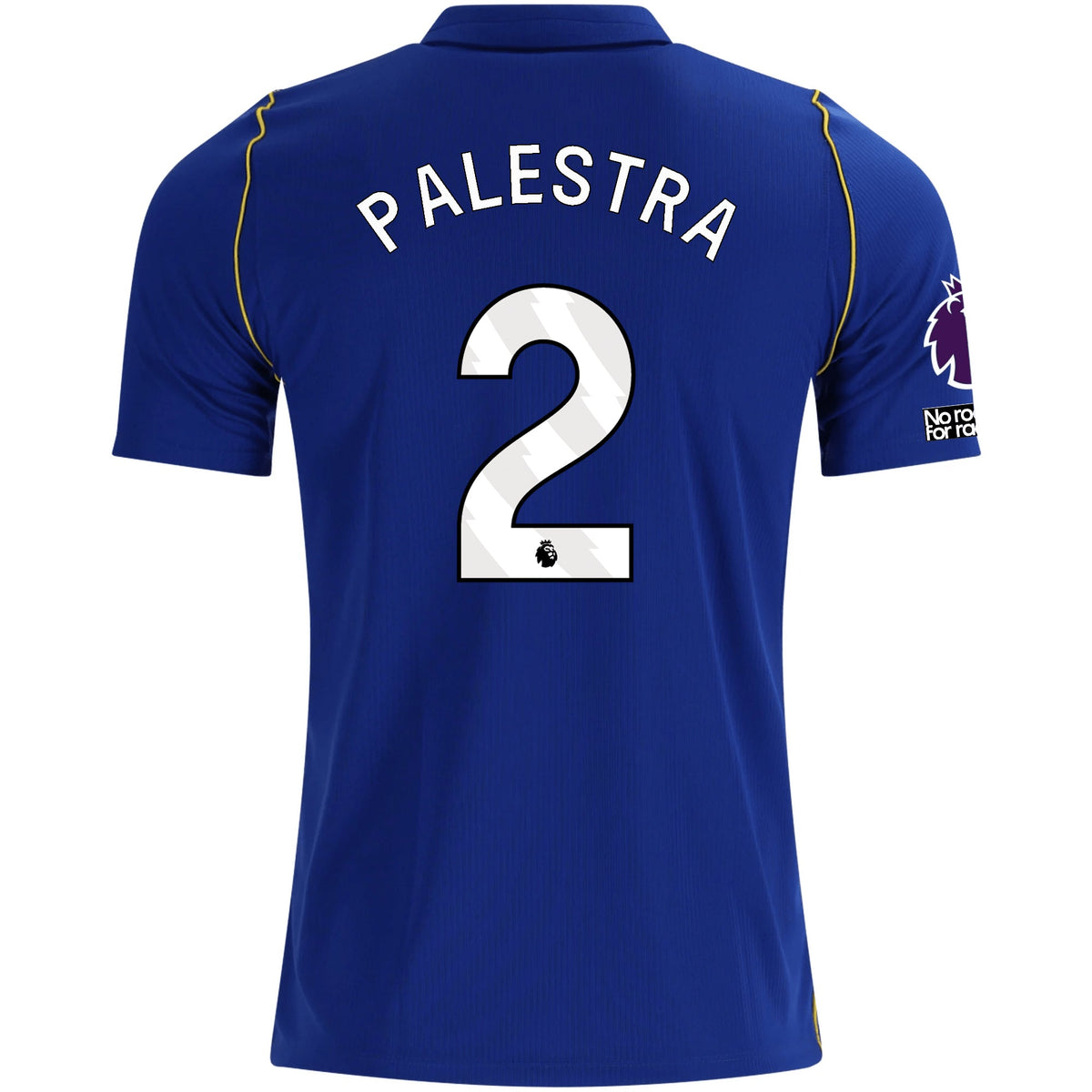 Nike Mens Chelsea FC Marco Palestra Home Jersey w/ EPL + No Room For Racism + Club World Cup Champion Patches 26/27 (Bright Royal/Gold) | SoccerWearhouse