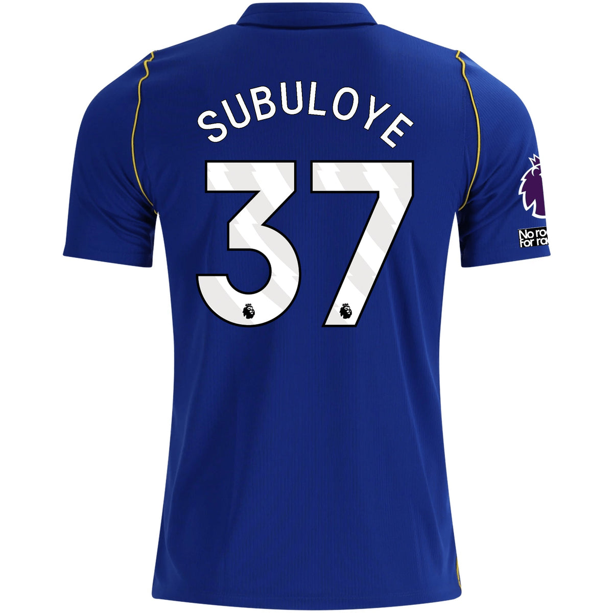 Nike Mens Chelsea FC Olutayo Subuloye Home Jersey w/ EPL + No Room For Racism + Club World Cup Champion Patches 26/27 (Bright Royal/Gold) | SoccerWearhouse