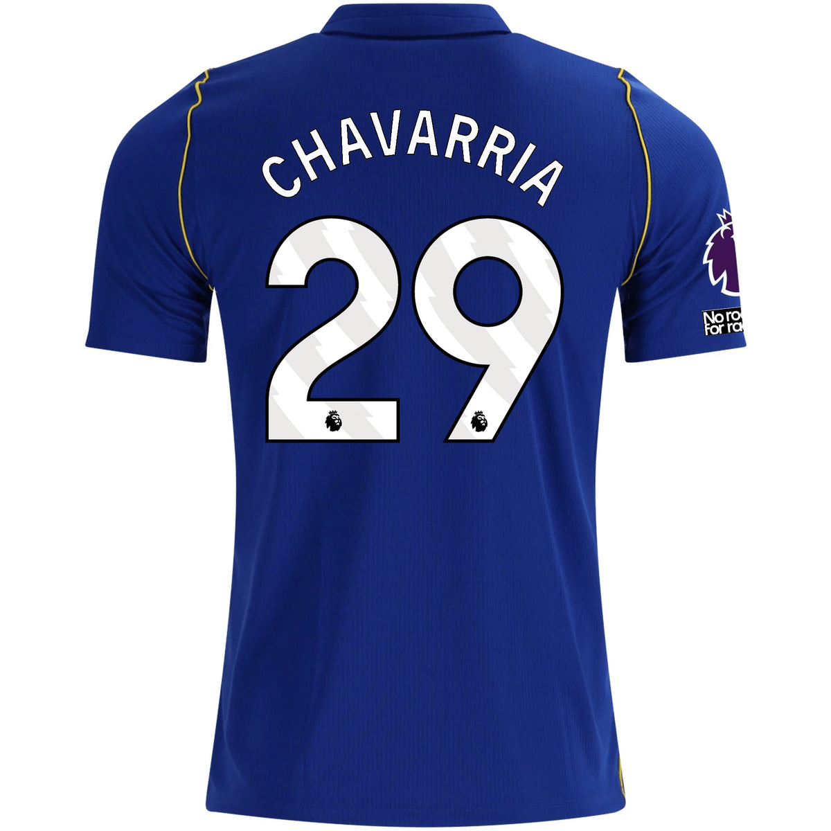 Nike Mens Chelsea FC Pep Chavarría Home Jersey w/ EPL + No Room For Racism + Club World Cup Champion Patches 26/27 (Bright Royal/Gold) | SoccerWearhouse