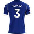 Nike Mens Chelsea FC Wesley Fofana Home Jersey w/ EPL + No Room For Racism + Club World Cup Champion Patches 26/27 (Bright Royal/Gold)