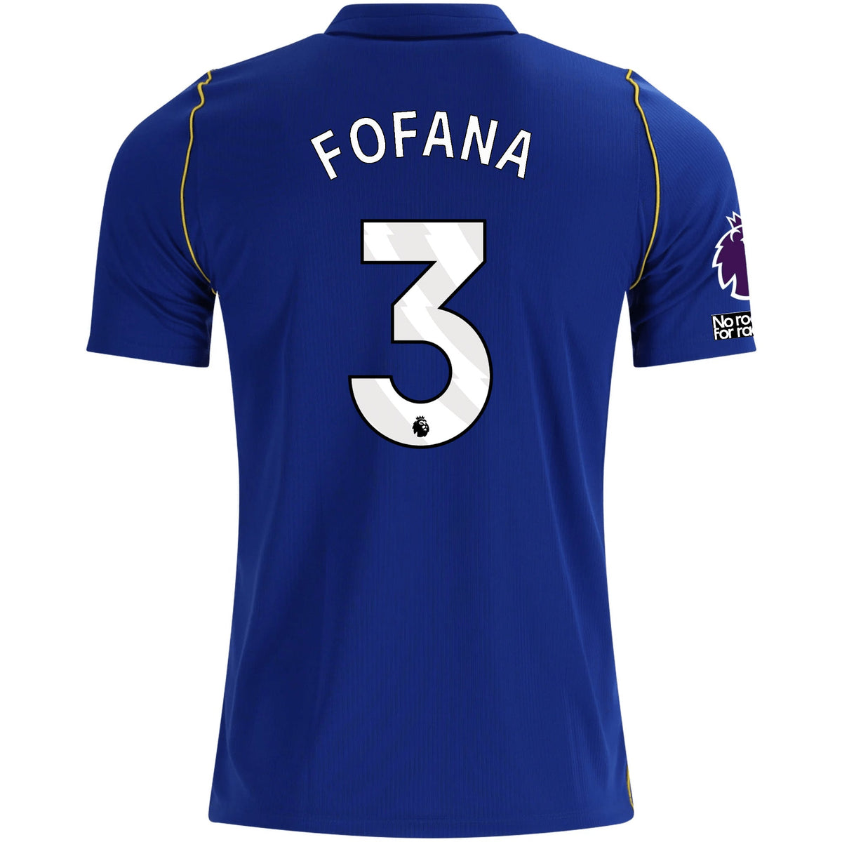 Nike Mens Chelsea FC Wesley Fofana Home Jersey w/ EPL + No Room For Racism + Club World Cup Champion Patches 26/27 (Bright Royal/Gold) | SoccerWearhouse