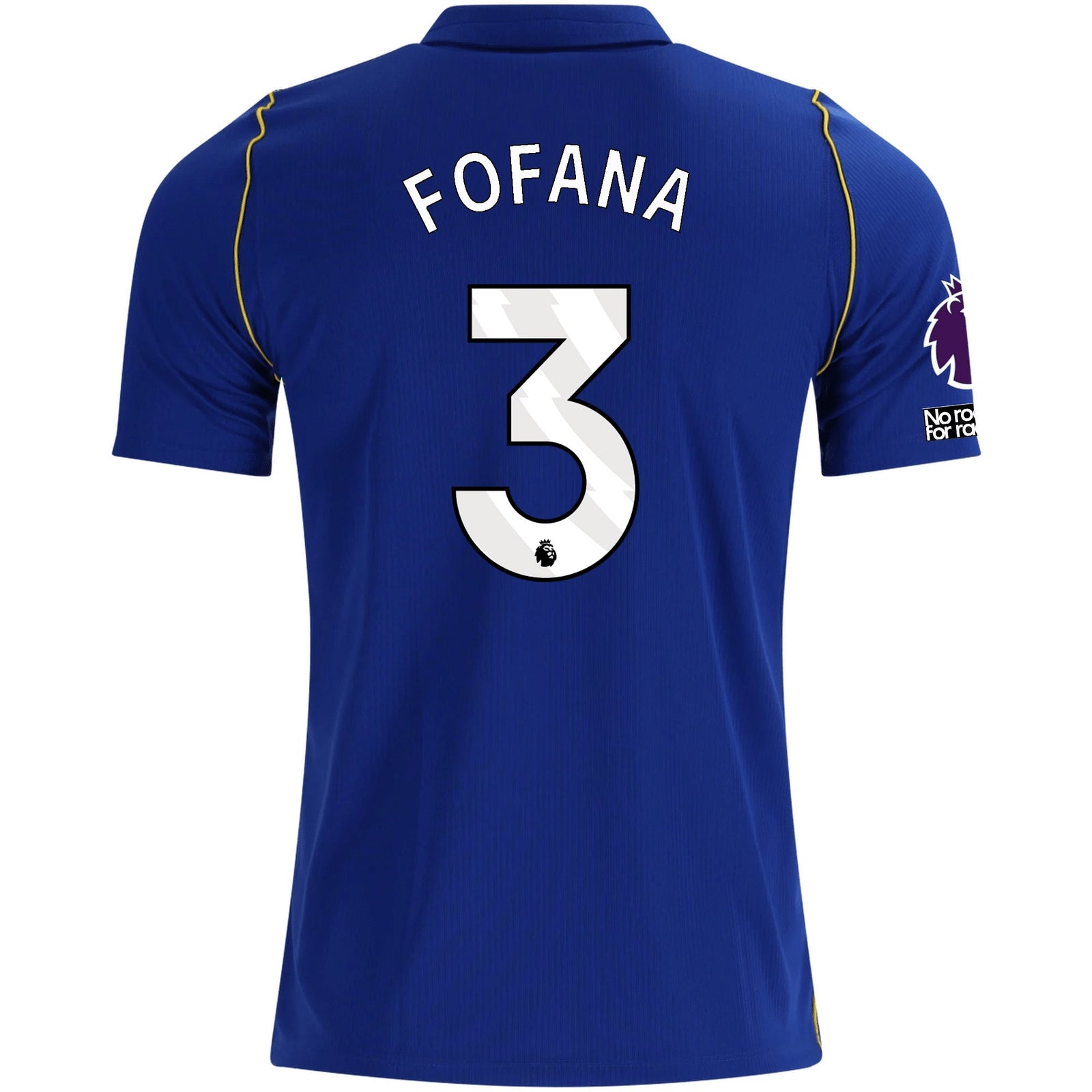 Nike Mens Chelsea FC Wesley Fofana Home Jersey w/ EPL + No Room For Racism + Club World Cup Champion Patches 26/27 (Bright Royal/Gold) | SoccerWearhouse