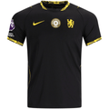 Nike Mens Chelsea Match Authentic Away Jersey w/ EPL + No Room For Racism + Club World Cup Patches 26/27 (Black/Gold)