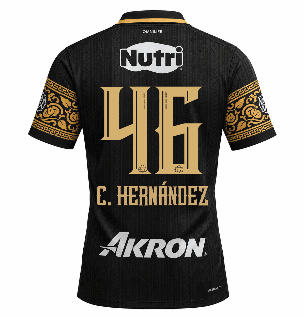 Nike Men's Chivas Guadalajara Carlos Hernández Match Authentic Third Jersey 26/27 (Black/Truly Gold) | SoccerWearhouse