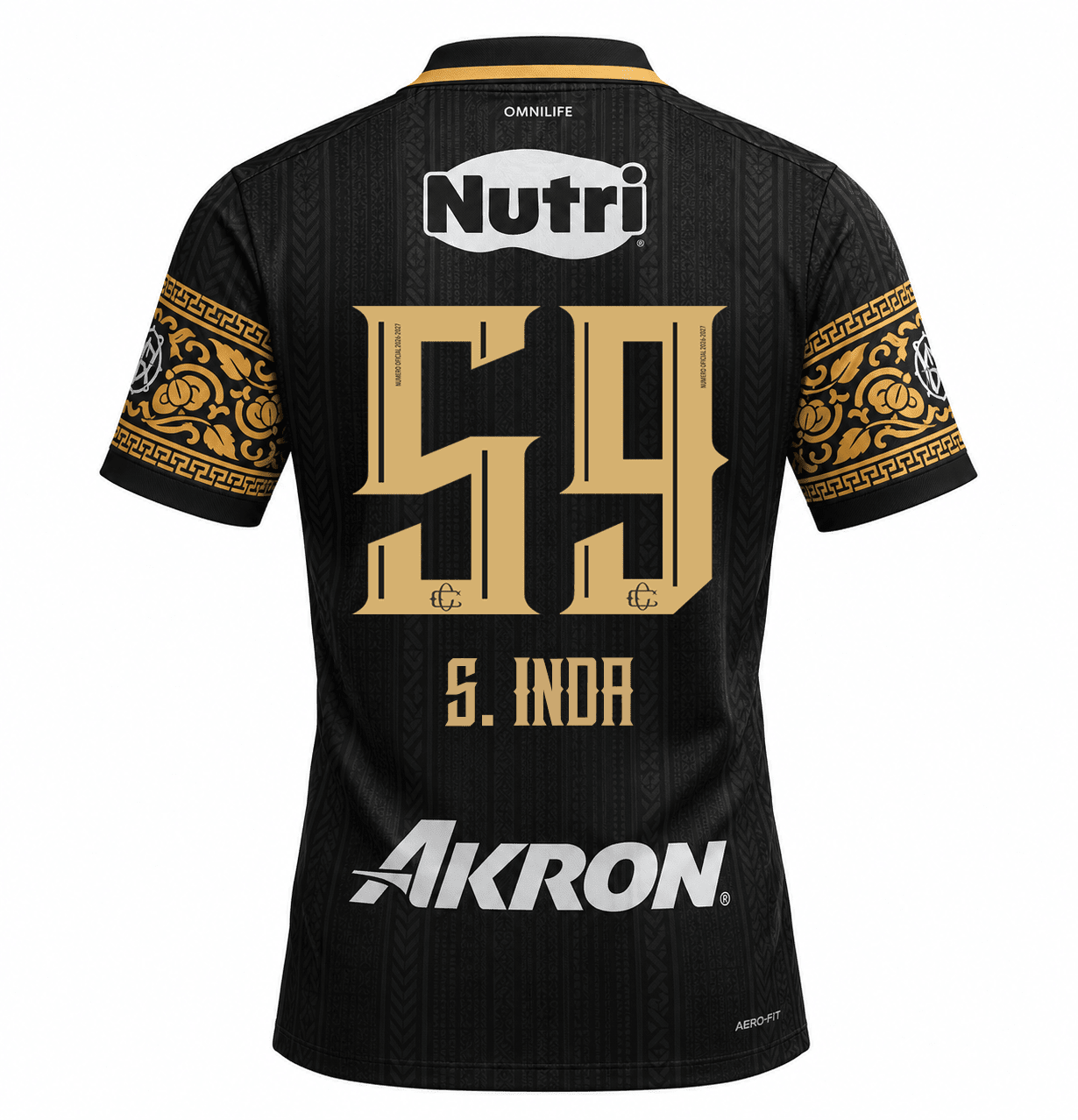 Nike Men's Chivas Guadalajara Cristian Samir Inda Match Authentic Third Jersey 26/27 (Black/Truly Gold)