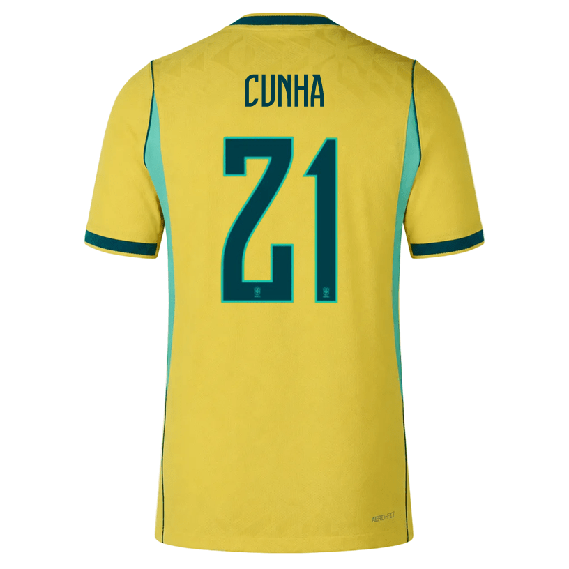 Nike Men's Cunha Match Authentic Home Jersey 2026 (Yellow/Teal) | SoccerWearhouse