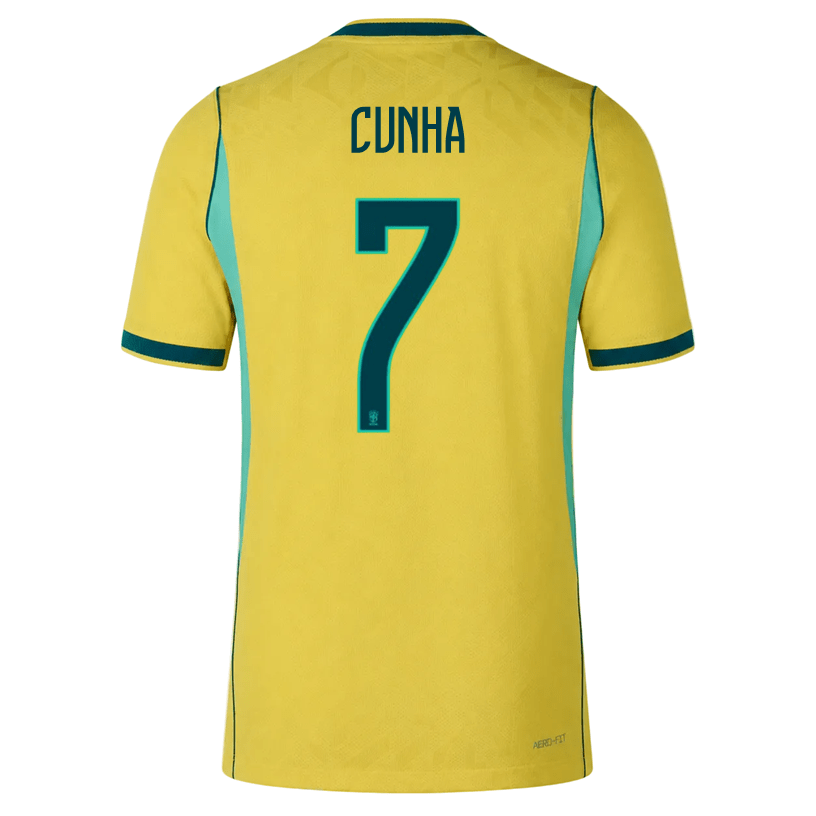 Nike Men's Cunha Match Authentic Home Jersey 2026 (Yellow/Teal) | SoccerWearhouse