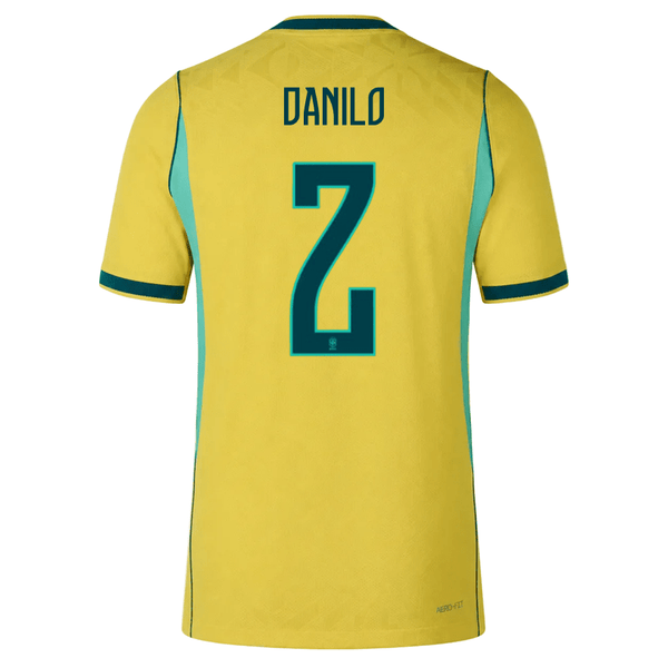 Nike Men's Brazil Danilo Match Authentic Home Jersey 2026 (Yellow/Teal
