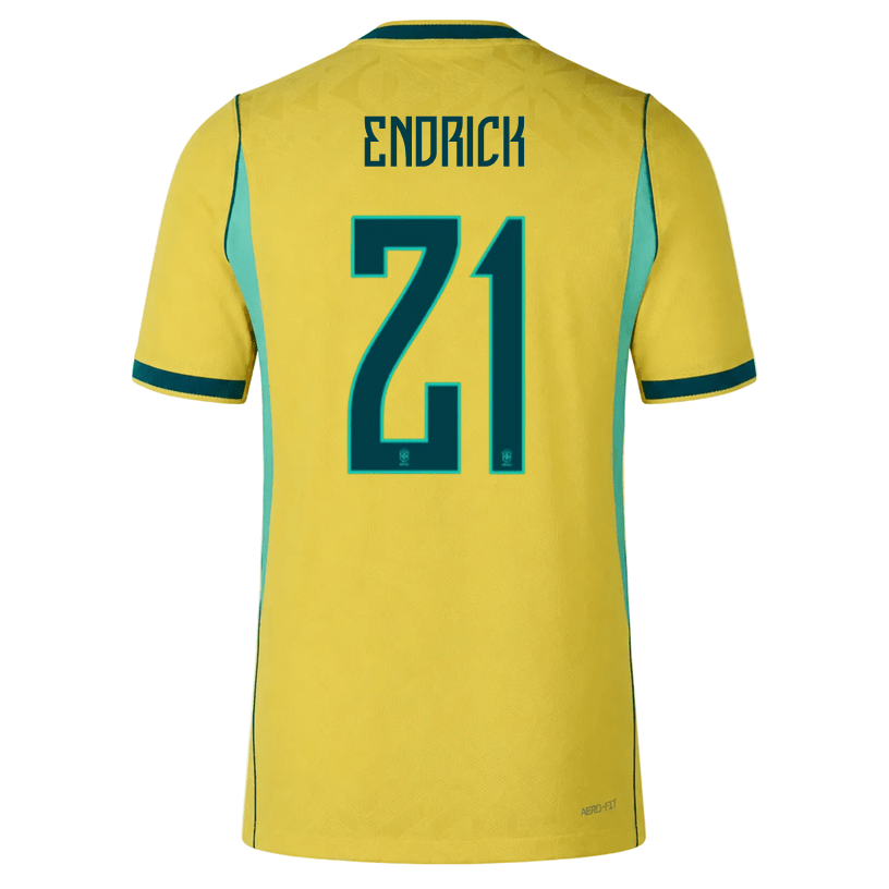 Nike Men's Endrick Match Authentic Home Jersey 2026 (Yellow/Teal) | SoccerWearhouse