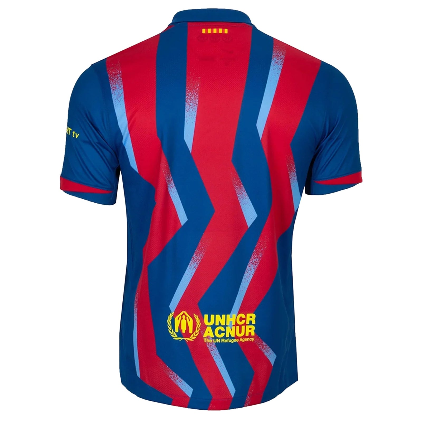 Nike Men's FC Barcelona 4th Jersey 25/26 (Blue/Red/Yellow) | SoccerWearhouse