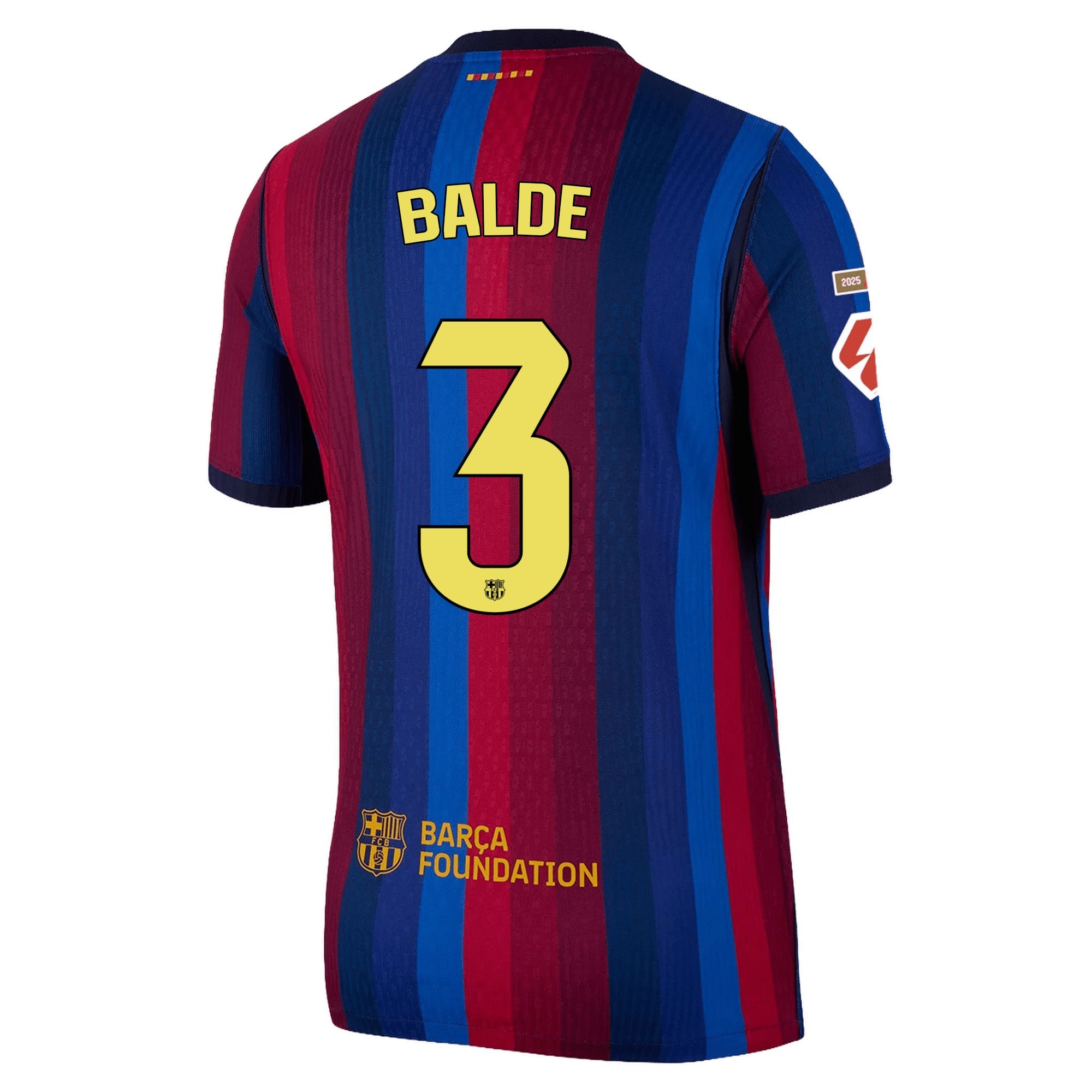 Nike Mens FC Barcelona Match Authentic Alejandro Balde Home Jersey w/ La Liga Patches 26/27 (Deep Garnet/Void Blue)