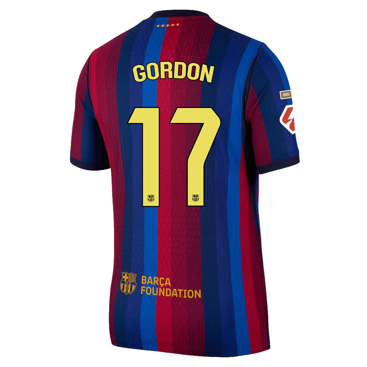 Nike Mens FC Barcelona Match Authentic Anthony Gordon Home Jersey w/ La Liga Patches 26/27 (Deep Garnet/Void Blue) | SoccerWearhouse