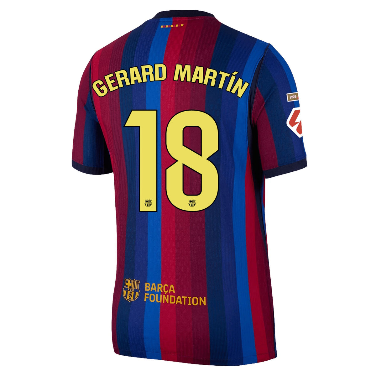 Nike Mens FC Barcelona Match Authentic Gerard Martín Home Jersey w/ La Liga Patches 26/27 (Deep Garnet/Void Blue) | SoccerWearhouse