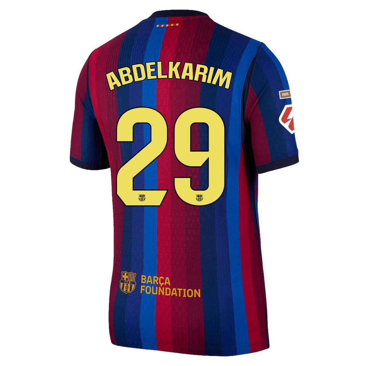 Nike Mens FC Barcelona Match Authentic Hamza Abdelkarim Home Jersey w/ La Liga Patches 26/27 (Deep Garnet/Void Blue) | SoccerWearhouse
