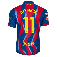 Nike Men's FC Barcelona Raphinha 4th Jersey 25/26 w/ La Liga Patches (