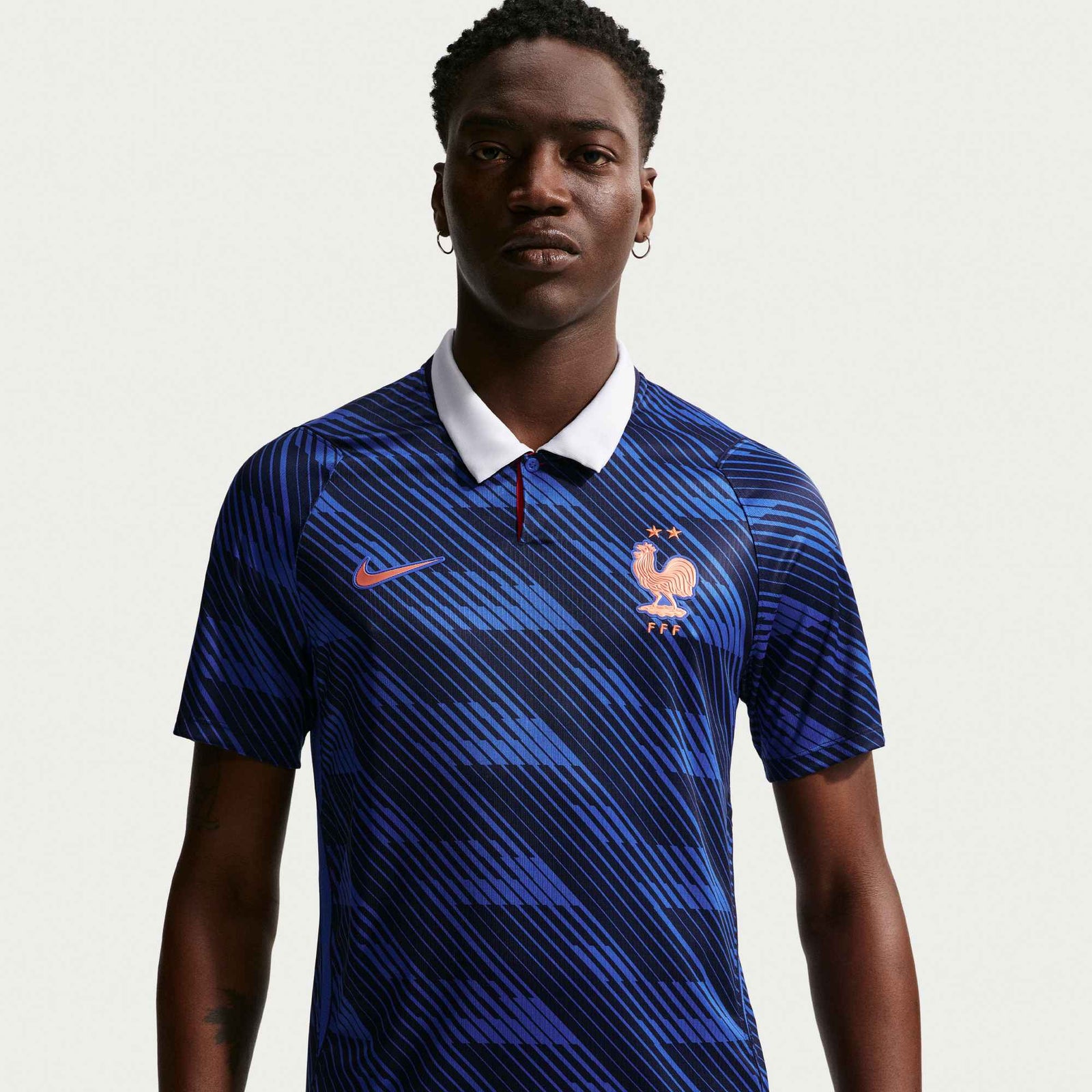 Nike Men's France Kylian Mbappe Home Stadium Jersey 2026 (Game Royal/Metallic Copper) | SoccerWearhouse