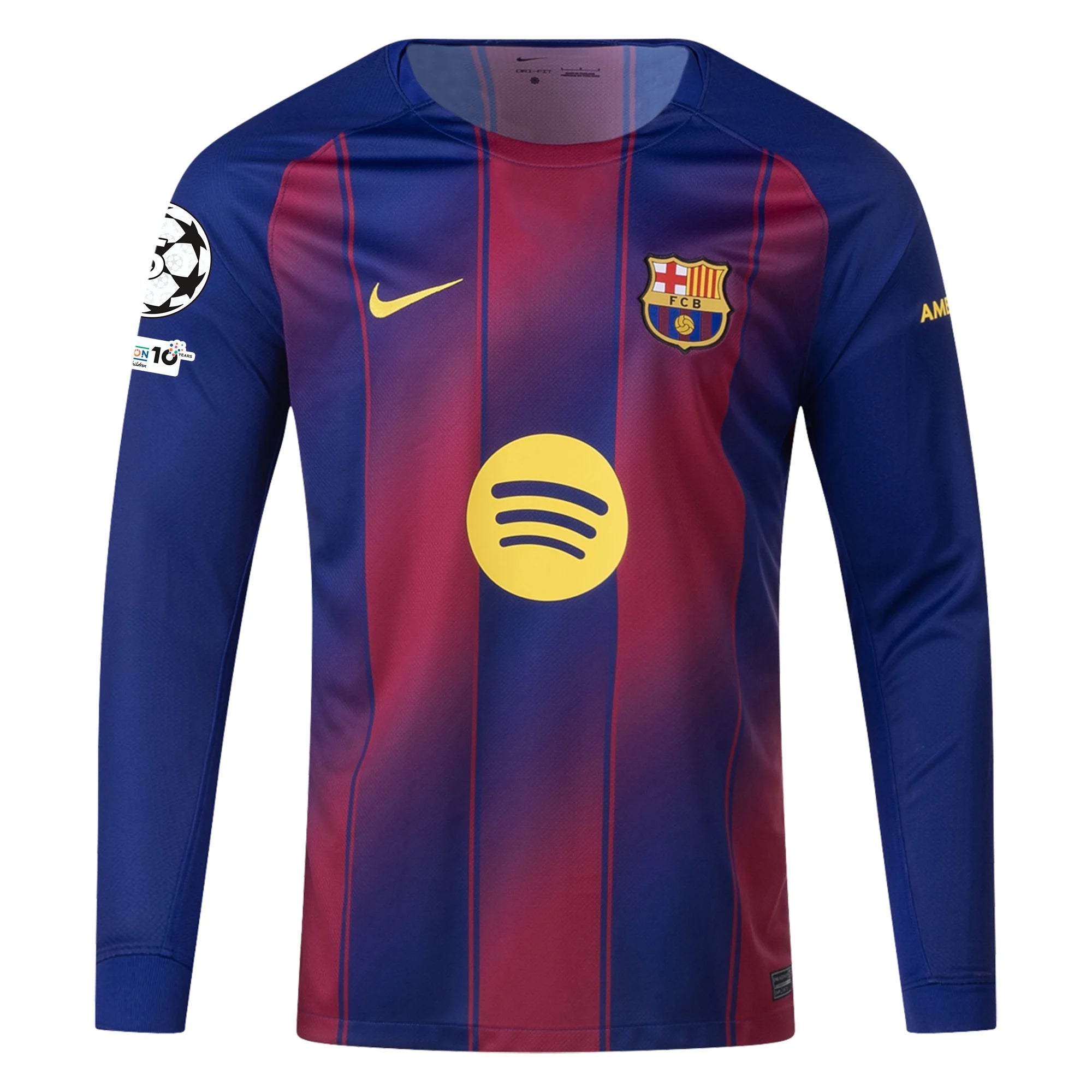 ま*引様 FC Barcelona Nike サッカーウェア Nike Men's Lamine Yamal Barcelona 25/26 Long Sleeve Home Jersey w/ Cha