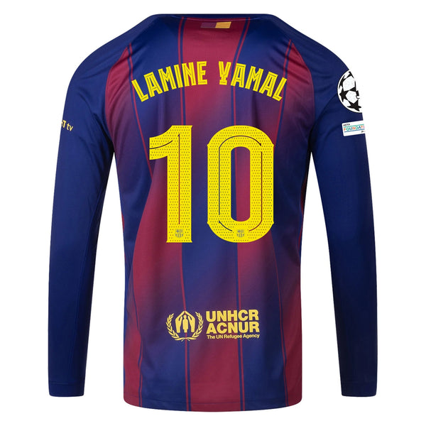 Nike Men's Lamine Yamal Barcelona 25/26 Long Sleeve Home Jersey w/ Cha