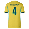 Nike Men's Brazil Marquinhos Match Authentic Home Jersey 2026 (Yellow/Teal)