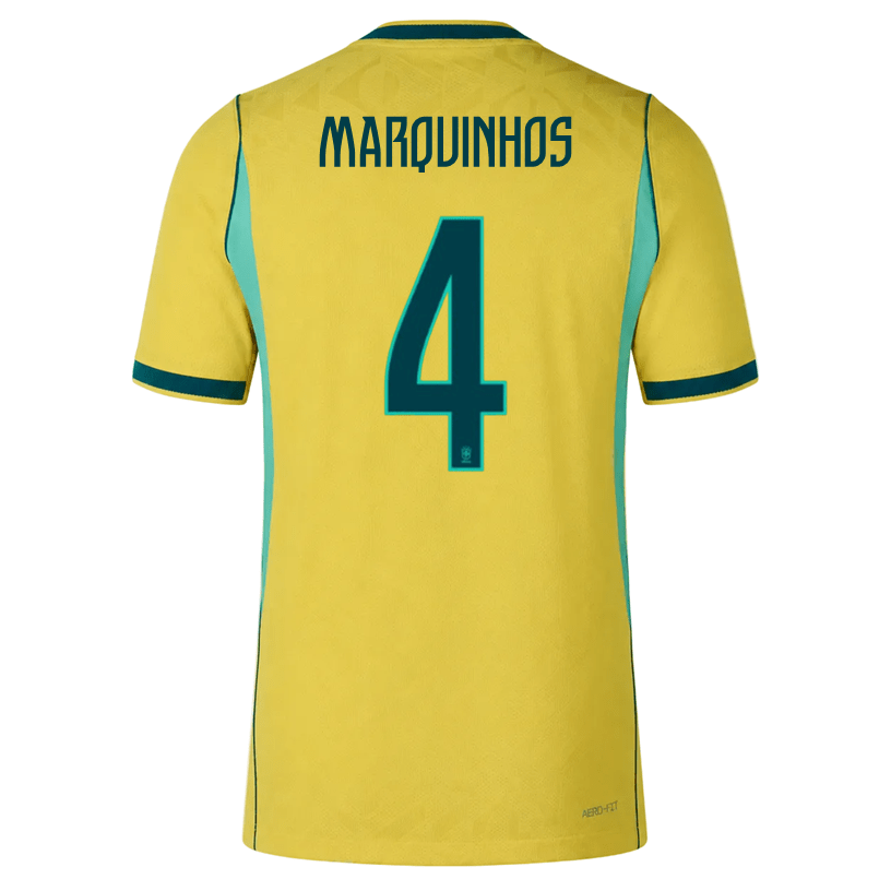 Nike Men's Marquinhos Match Authentic Home Jersey 2026 (Yellow/Teal) | SoccerWearhouse