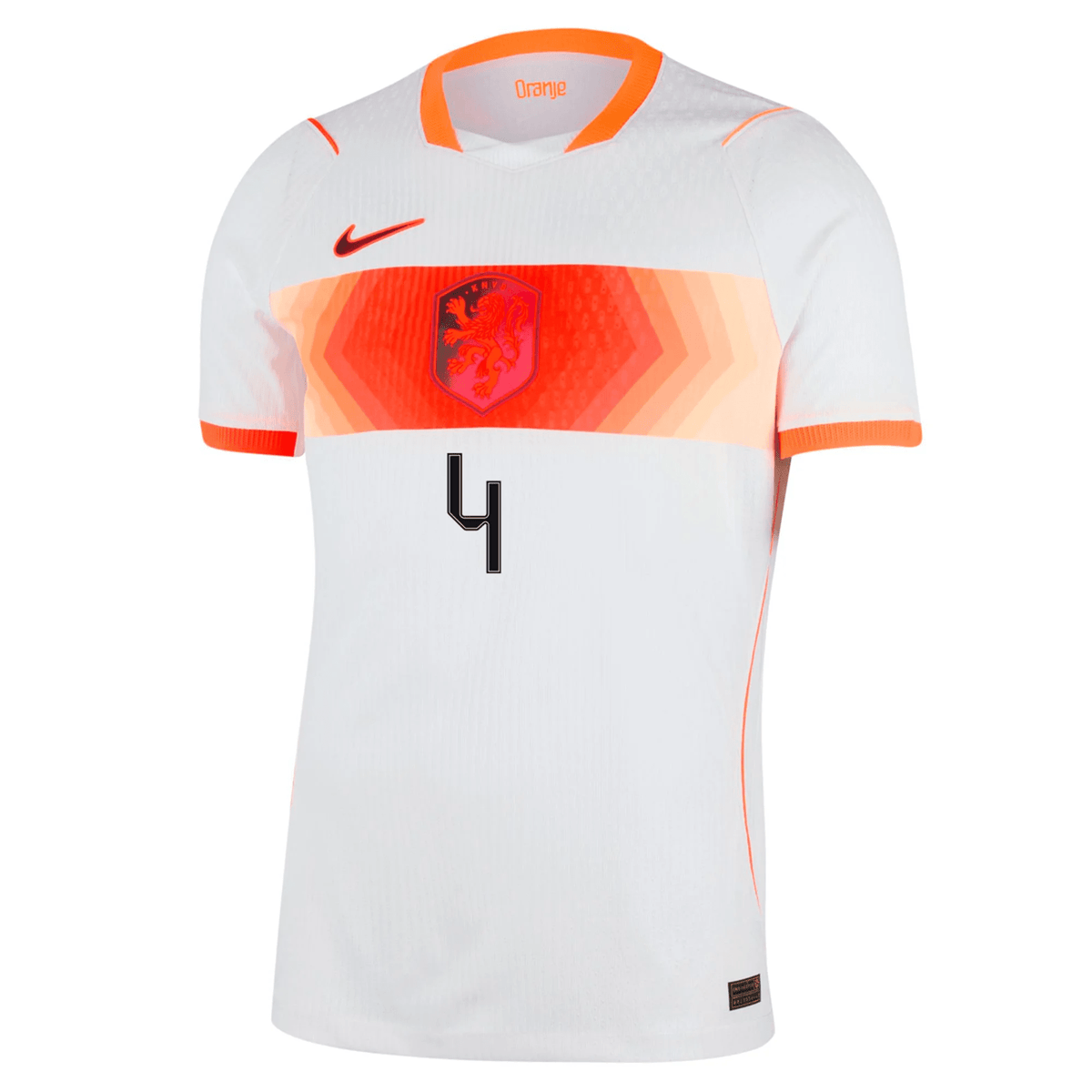 Nike Mens Netherlands Virgil Van Dijk Match Authentic Away Jersey 2026 (White/Hyper Crimson) | SoccerWearhouse