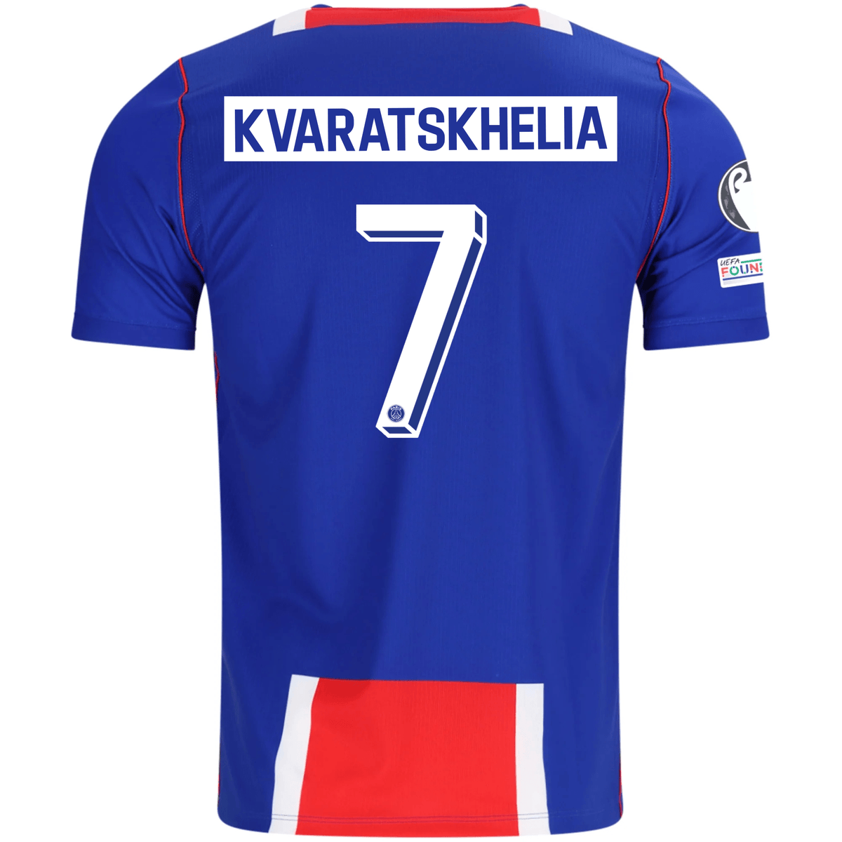 Nike Mens Paris Saint-Germain Khvicha Kvaratskhelia Home Jersey w/ Champions League Patches 26/27 (Blue/White/Red) | SoccerWearhouse