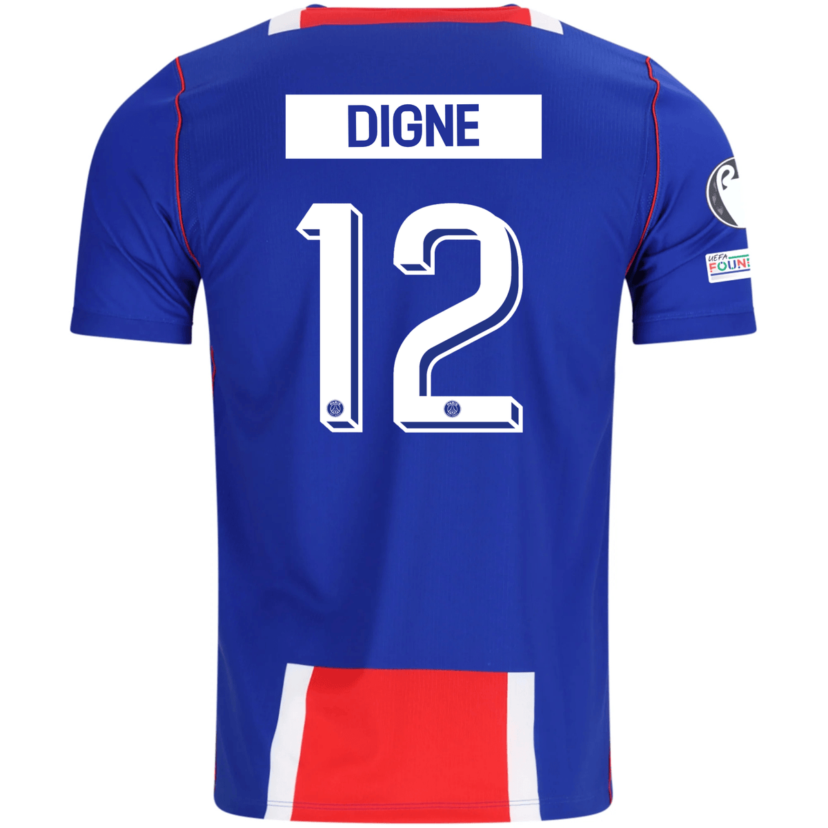 Nike Mens Paris Saint-Germain Lucas Digne Home Jersey w/ Champions League Patches 26/27 (Blue/White/Red) | SoccerWearhouse