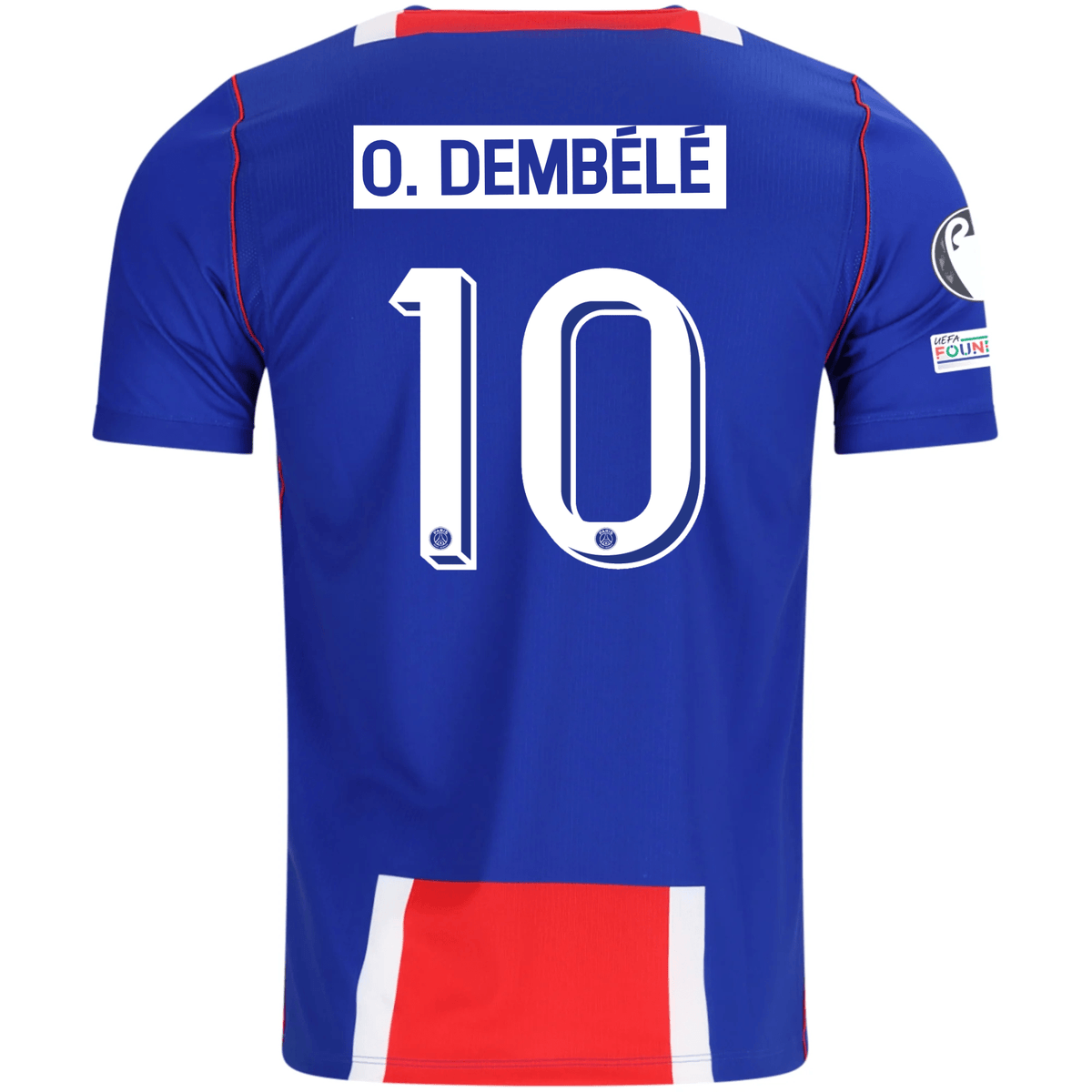 Nike Mens Paris Saint-Germain Ousmane Dembélé Home Jersey w/ Champions League Patches 26/27 (Blue/White/Red) | SoccerWearhouse