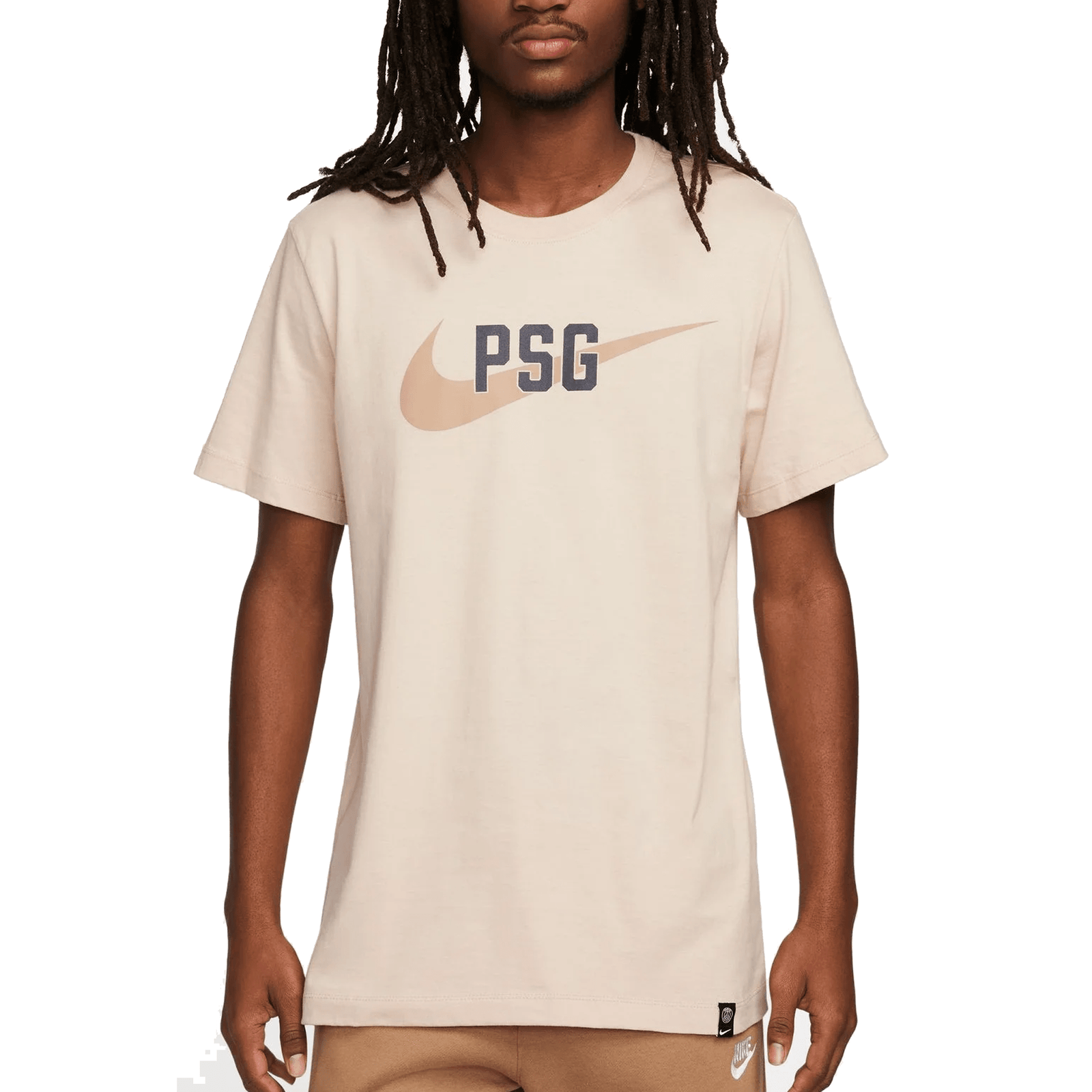 Nike Mens Paris Saint - Germain Swoosh T-Shirt (Sanddrift) | SoccerWearhouse