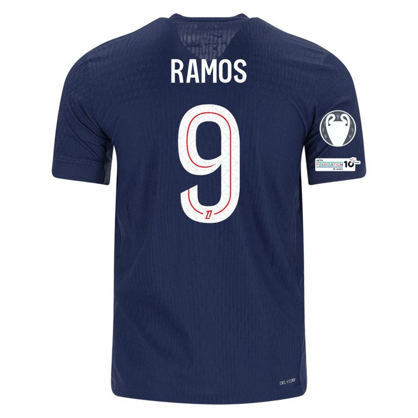 Nike Men's Ramos Paris Saint - Germain Authentic Home Jersey 25/26 w/ Champions League Patches (Navy) | SoccerWearhouse