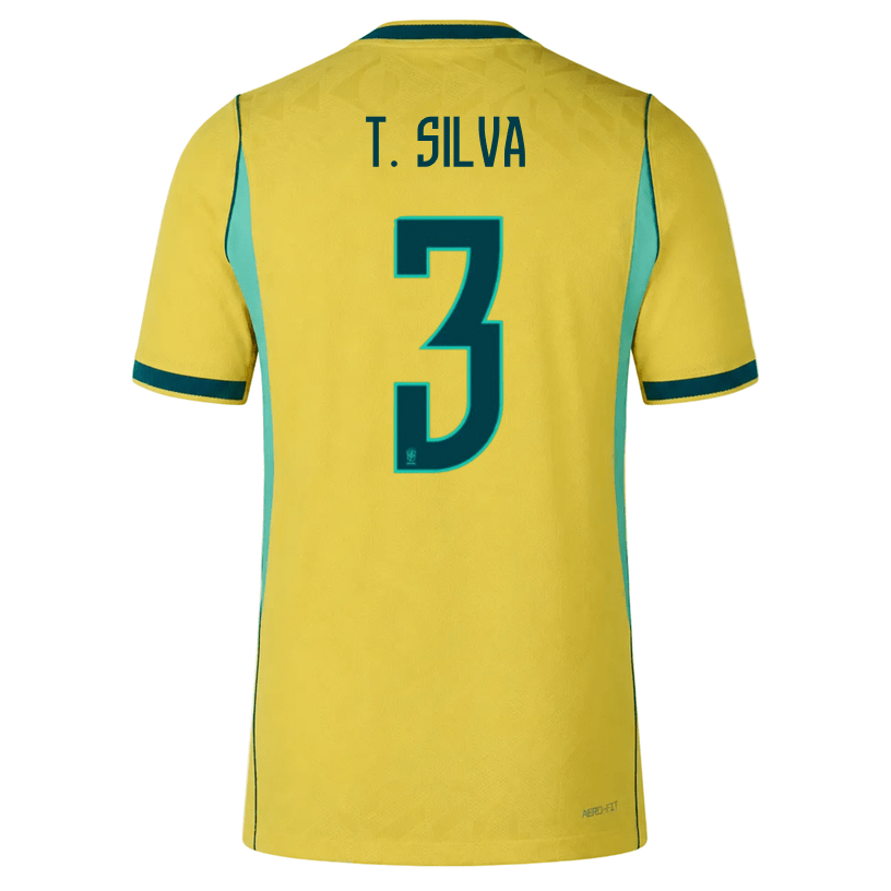 Nike Men's T. Silva Match Authentic Home Jersey 2026 (Yellow/Teal) | SoccerWearhouse