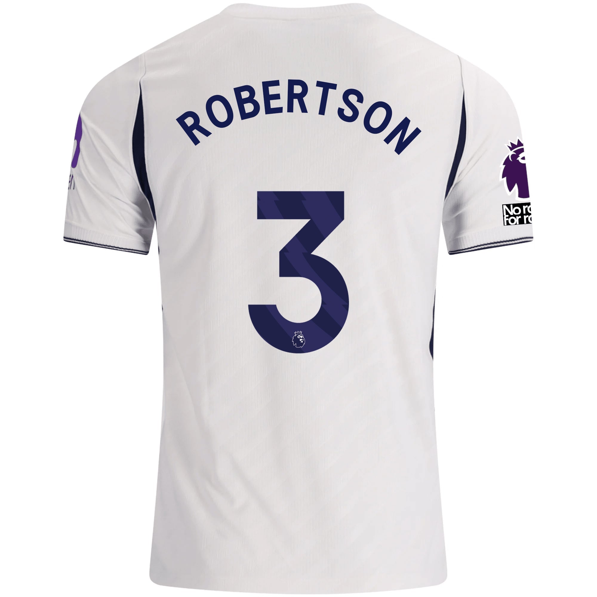 Nike Mens Tottenham Hotspur Andy Robertson Home Jersey w/ EPL + No Room For Racism 26/27 (White)