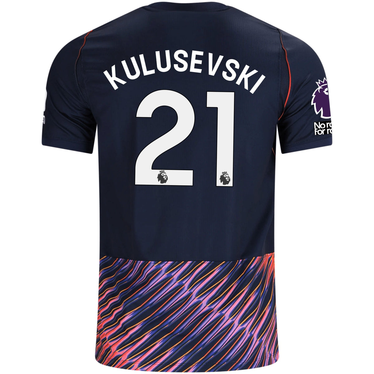 Nike Mens Tottenham Hotspur Dejan Kulusevski Away Jersey w/ EPL + No Room For Racism Patches 26/27 (Obsidan/White) | SoccerWearhouse
