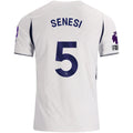 Nike Mens Tottenham Hotspur Marcos Senesi Home Jersey w/ EPL + No Room For Racism 26/27 (White)