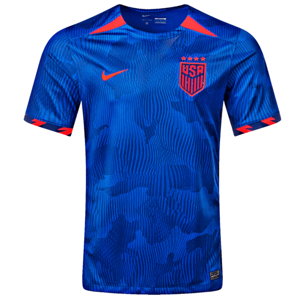 Nike Mens United States 4 Star Away Jersey 23/24 (Hyper Royal/Speed Red) | SoccerWearhouse