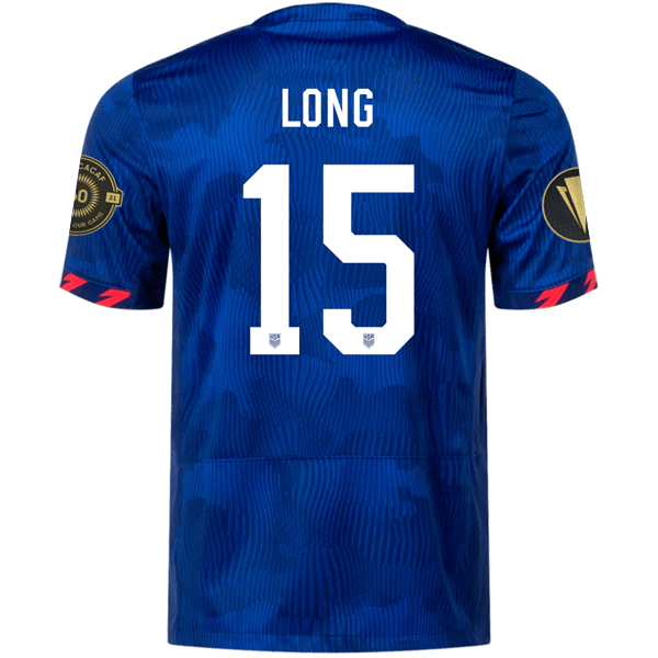 Nike Mens United States Aaron Long Away Jersey w/ Gold Cup Patches 23/24 (Hyper Royal/Loyal Blue) | SoccerWearhouse