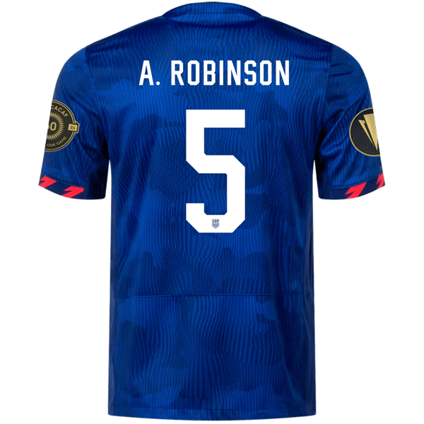 Nike Mens United States Antonee Robinson Away Jersey w/ Gold Cup Patches 23/24 (Hyper Royal/Loyal Blue) | SoccerWearhouse