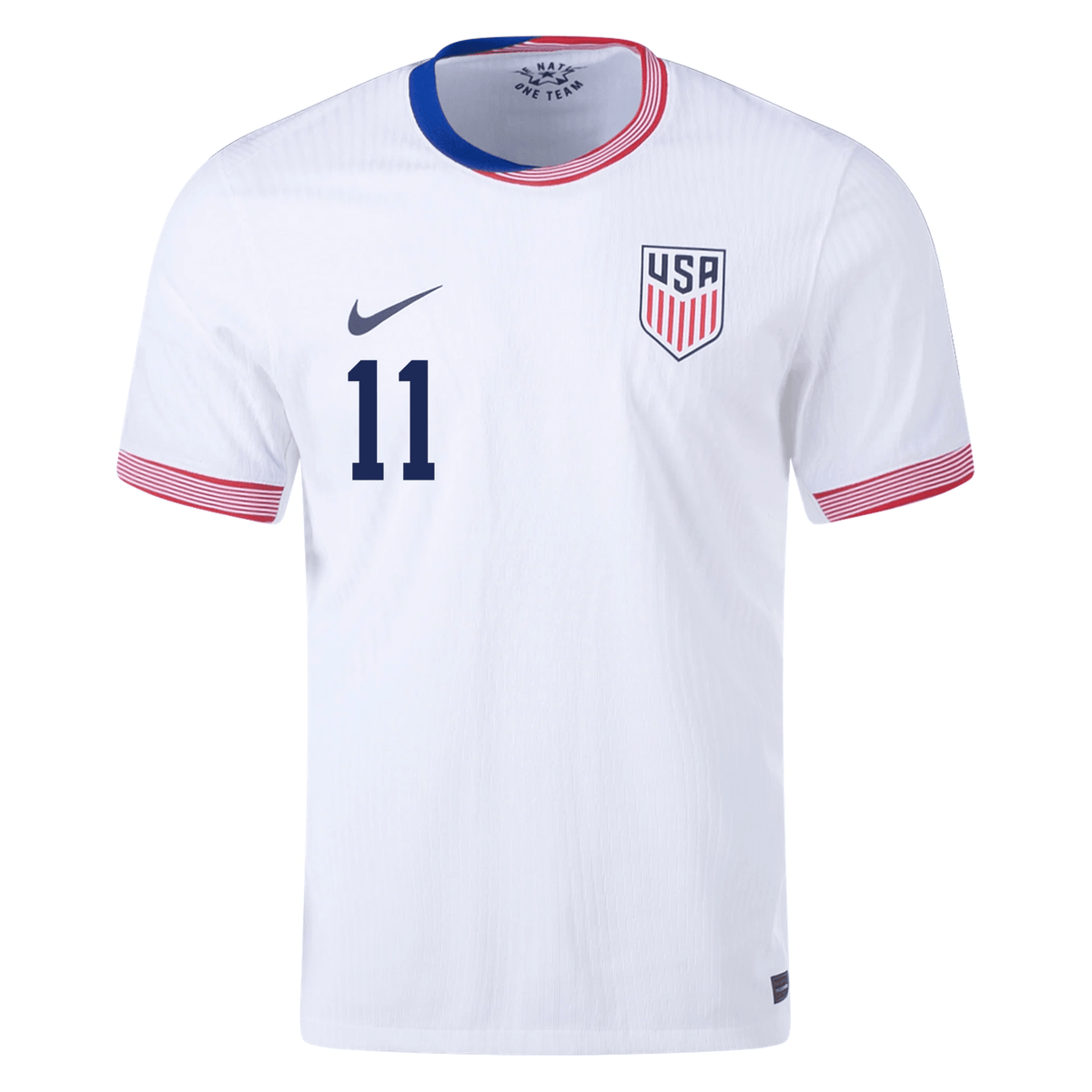 Nike Mens United States Authentic Brenden Aaronson Match Home Jersey 24/25 (White/Obsidian) | SoccerWearhouse