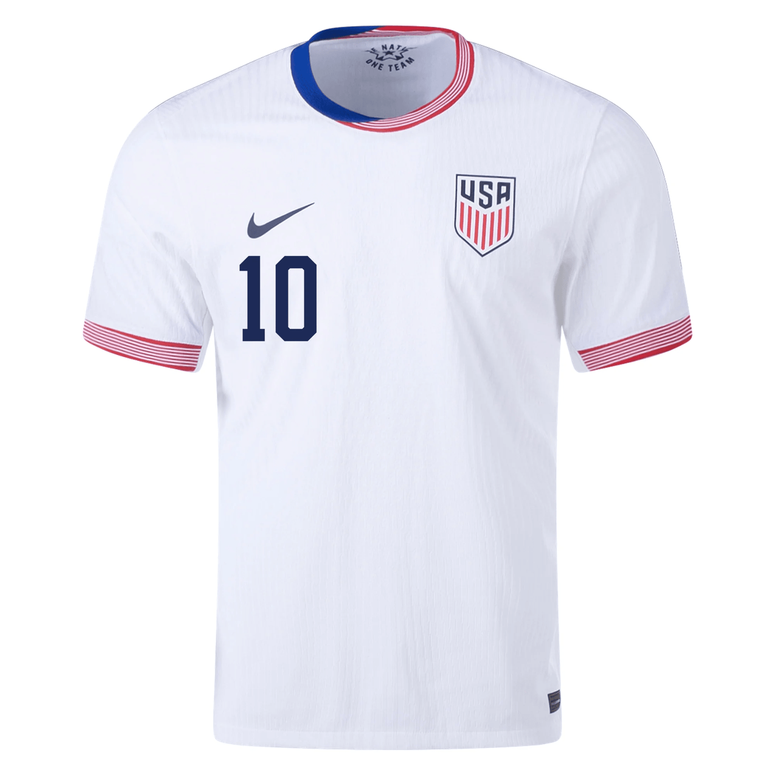 Nike Mens United States Authentic Christian Pulisic Match Home Jersey 24/25 (White/Obsidian) | SoccerWearhouse