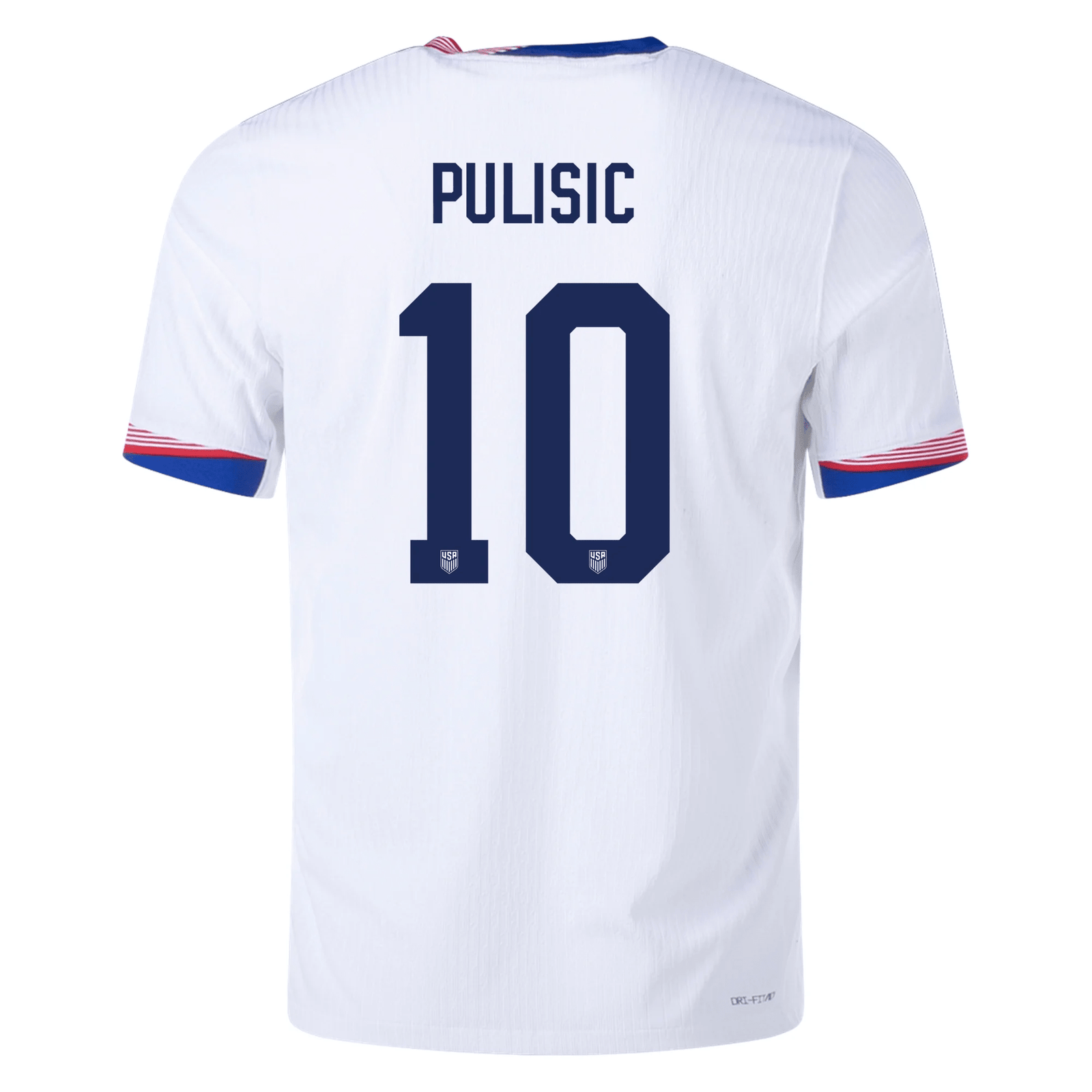 Nike Mens United States Authentic Christian Pulisic Match Home Jersey 24/25 (White/Obsidian) | SoccerWearhouse
