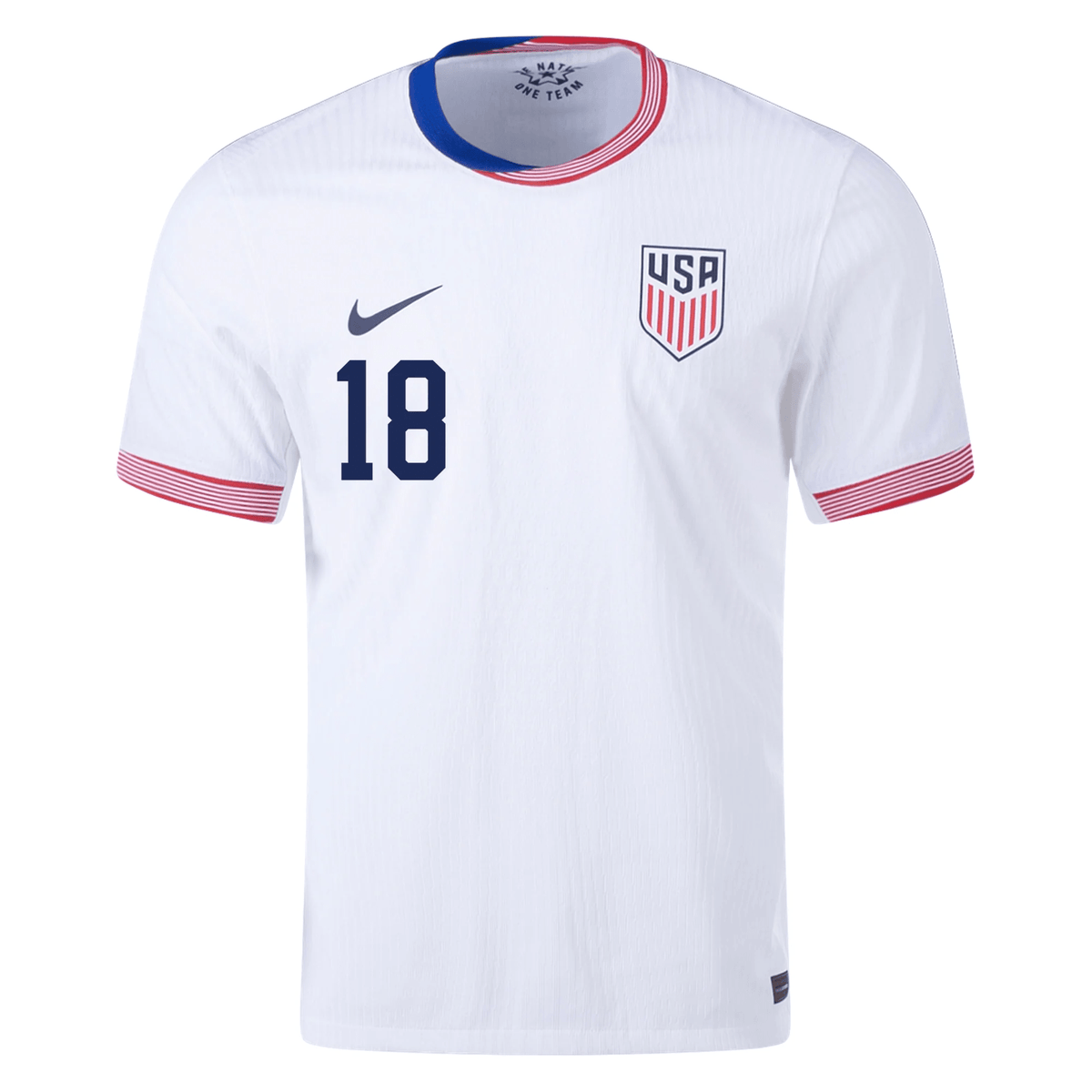 Nike Mens United States Authentic Ricardo Pepi Match Home Jersey 24/25 (White/Obsidian) | SoccerWearhouse