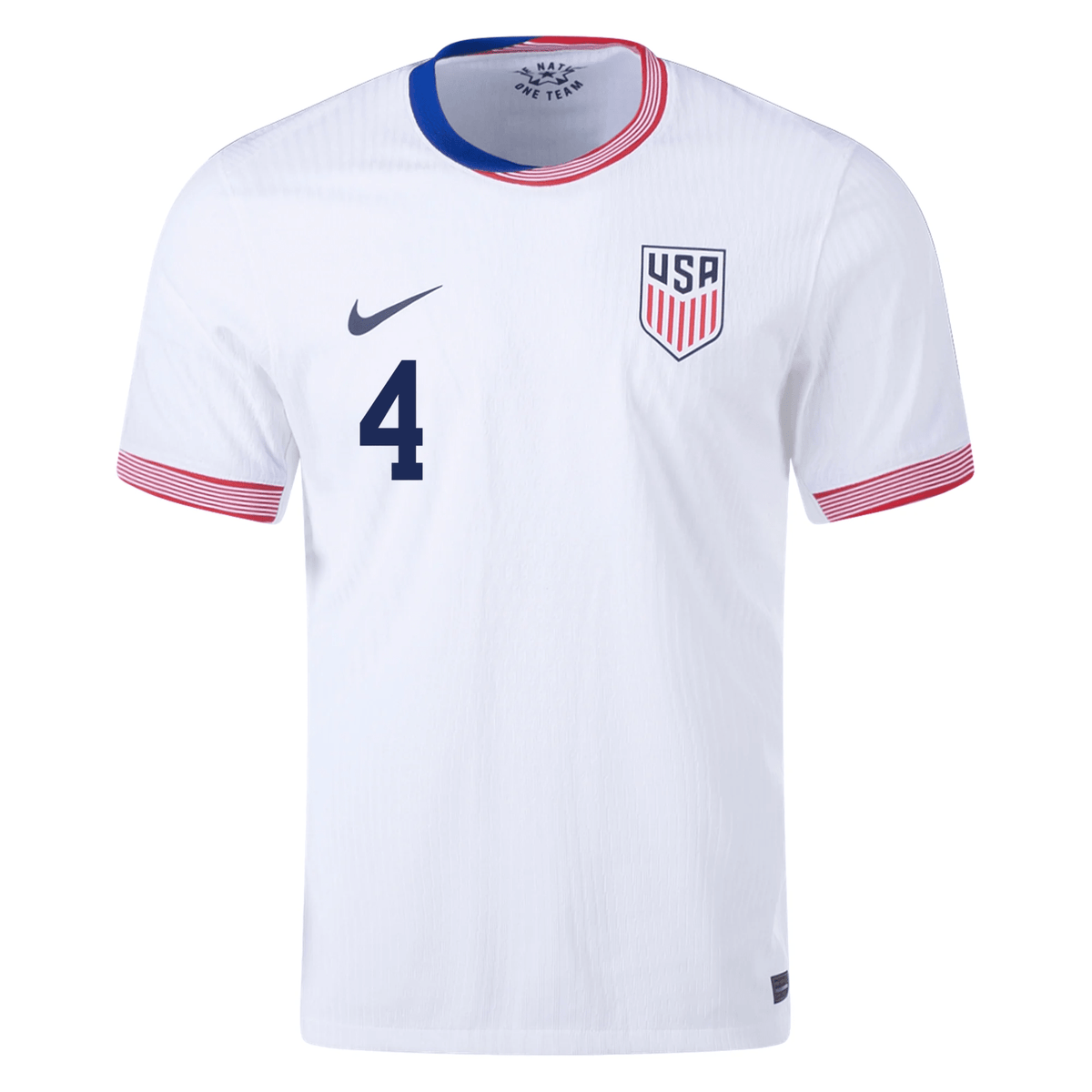 Nike Mens United States Authentic Tyler Adams Match Home Jersey 24/25 (White/Obsidian) | SoccerWearhouse