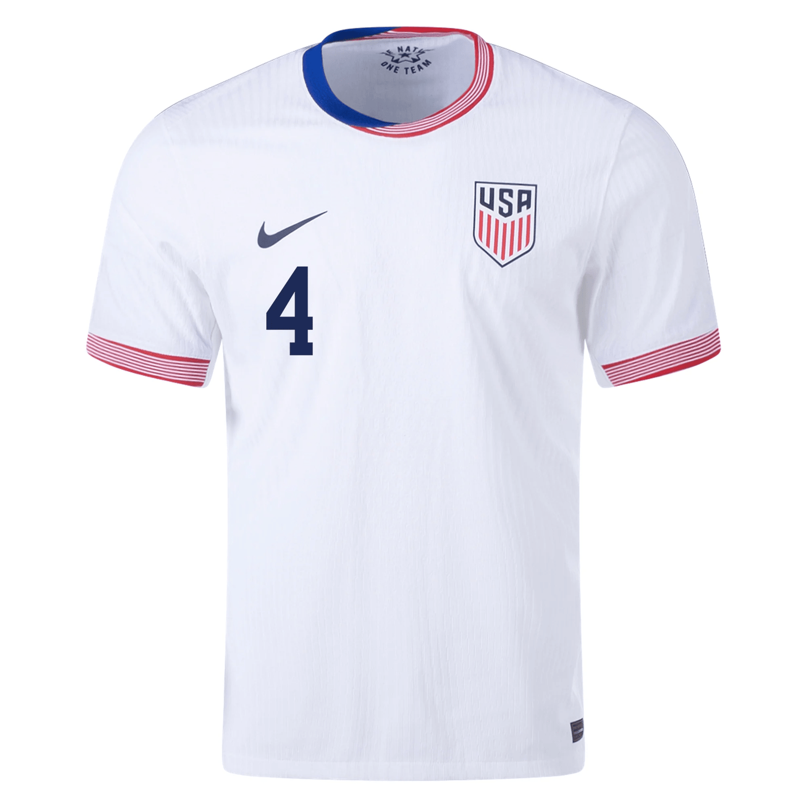 Nike Mens United States Authentic Tyler Adams Match Home Jersey 24/25 (White/Obsidian) | SoccerWearhouse