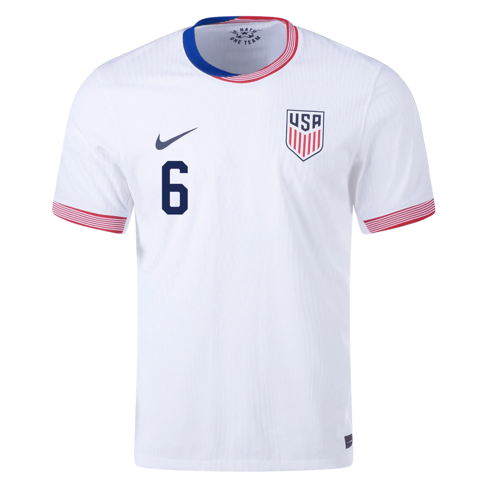 Nike Mens United States Authentic Yunus Musah Match Home Jersey 24/25 (White/Obsidian) | SoccerWearhouse