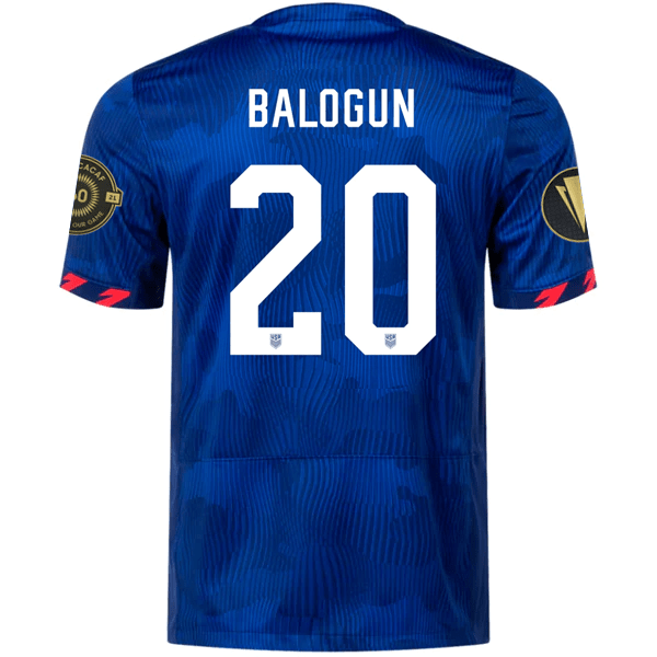 Nike Mens United States Balogun Away Jersey w/ Gold Cup Patches 23/24 (Hyper Royal/Loyal Blue) | SoccerWearhouse