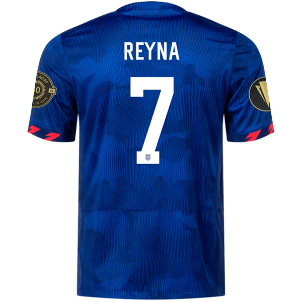 Nike Mens United States Gio Reyna Away Jersey w/ Gold Cup Patches 23/24 (Hyper Royal/Loyal Blue) | SoccerWearhouse