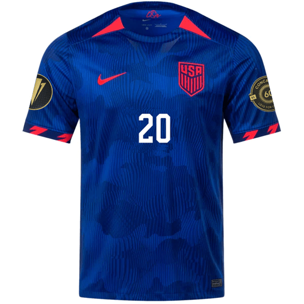 Nike Mens United States Jesus Ferreira Away Jersey w/ Gold Cup Patches 23/24 (Hyper Royal/Loyal Blue) | SoccerWearhouse